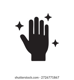 Black and White AI Touch Hand Icon Vector for Modern Interface and Gesture Interaction