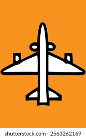 black and white airplane icon