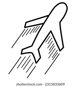 black and white airplane simple icon