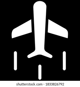 Black and White Airport flat simple icon design. 