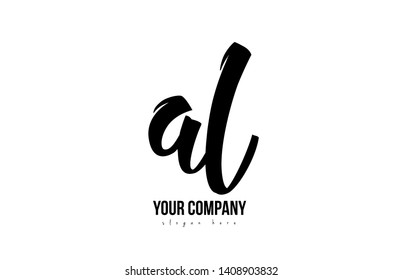 black and white al a l alphabet letter combination suitable as a logo icon design for a company or business