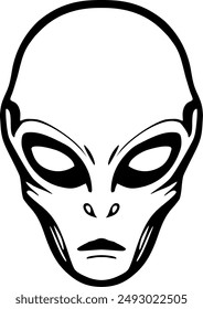 black and white alien vector , Extra-terrestrial illustration , ufo illustration, halloween costume , transparent.