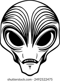 black and white alien vector images , Extra-terrestrial vector illustration , ufo illustration. , transparent, ET , halloween costume 