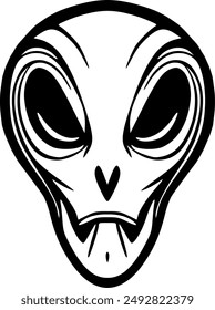 black and white alien vector images , Extra-terrestrial vector illustration , ufo illustration. , transparent.