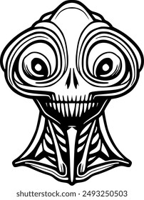 black and white alien vector images , Extra-terrestrial vector illustration , ufo illustration ,  ET , Halloween costume mask