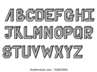 Black and White alphabet 3D