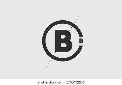 icono del logotipo de la letra B del alfabeto blanco negro. Diseño de líneas y círculos simples para la identidad corporativa de la empresa