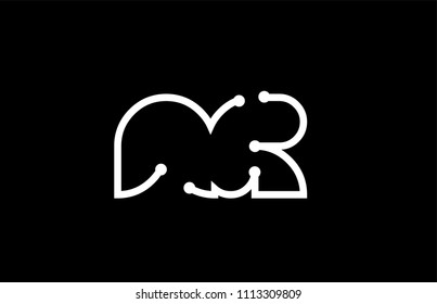 black and white alphabet letter ar a r logo design suitable for a company or business