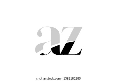 black and white alphabet letter az a z logo icon design for a company or business