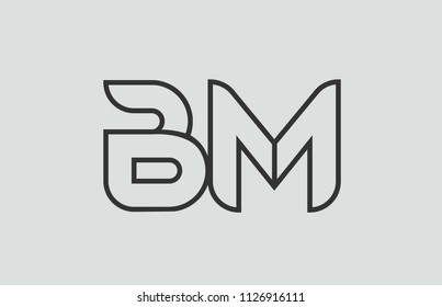 Black White Alphabet Letter Bm B 스톡 벡터(로열티 프리) 1126893071 | Shutterstock