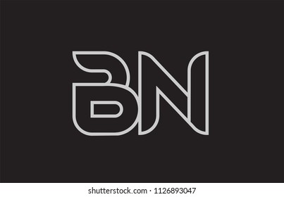 black and white alphabet letter bn b n logo combination design suitable for a company or business