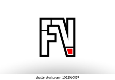 black and white alphabet letter fn f n logo combination design suitable for a company or business