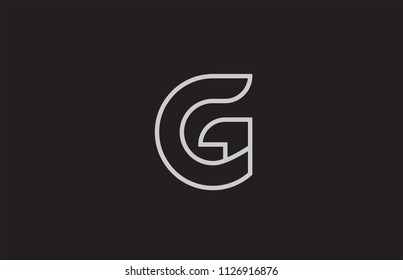 black and white alphabet letter g logo design suitable for a company or business