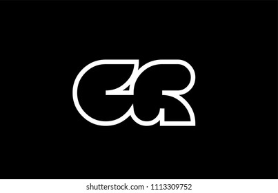 black and white alphabet letter gr g r logo design suitable for a company or business