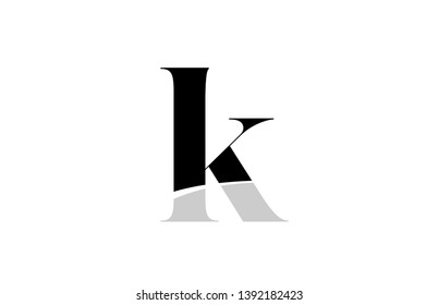 black and white alphabet letter k logo icon design for a company or business