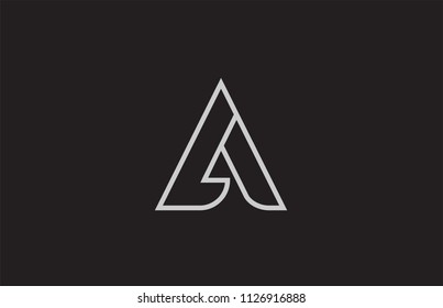 black and white alphabet letter a logo design suitable for a company or business