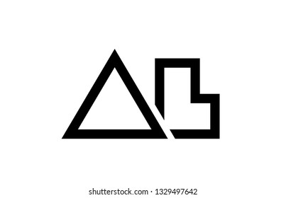 black and white alphabet letter logo combination al a l design suitable for a company or business