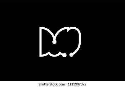 black and white alphabet letter mi m i logo design suitable for a company or business