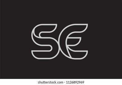 black and white alphabet letter se s e logo combination design suitable for a company or business