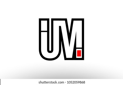 black and white alphabet letter um u m logo combination design suitable for a company or business