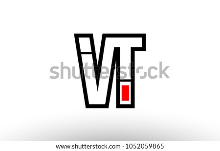Black White Alphabet Letter Vt V Stock Vector Royalty Free