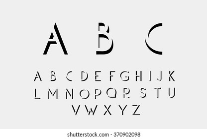 Black and white alphabetic fonts. Vector eps10 illustrator.