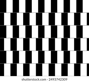 Black and white alternating rectangles creating a classic café wall illusion