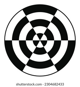 Black and white Alternating stripes in round form. Design element. Abstract background. Vector illustration.