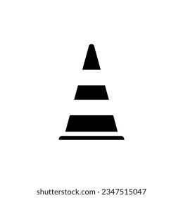 ilustración vectorial de icono de cono de tráfico alternativo en blanco negro
