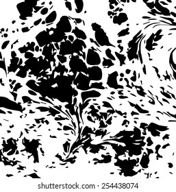 black and white amazing artwork texture ebru,  drawing on the water abstract background