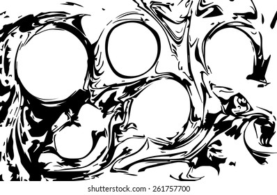 black and white amazing artwork texture ebru,  drawing on the water abstract background