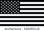 Black and white American flag. 
