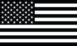 Black And White American Flag. 