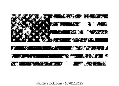 Grunge Monochrome United States America Flag Stock Vector (Royalty Free ...