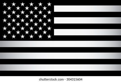 black and white american flag. vector