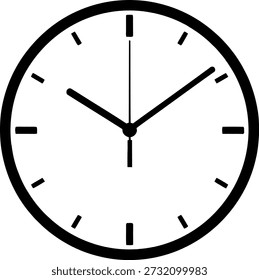 Face de relógio analógico preto e branco com hora e minuto mãos tempo