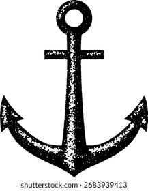 Ancla en blanco y negro con textura granulada