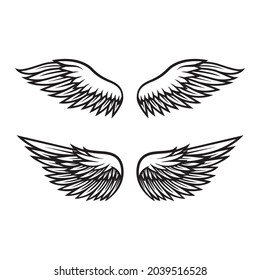 Vector de alas de ángulos blancos y negros