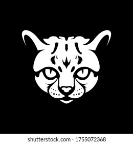  black and white angry cat head vector logo design