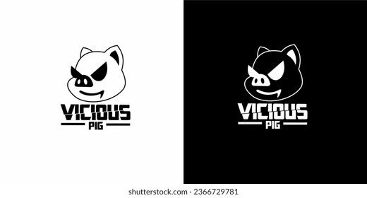 schwarz-weißes, wütendes Schweinekoteletts