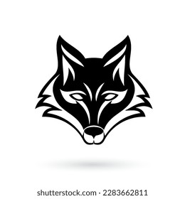 Black and white animal emblem illustrations featuring a fox head symbol as the iconic centerpiece. on white background