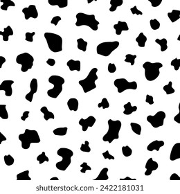 Black and White Animal Fur, Skin Seamless Patterns. Animal Skin Pattern Background Icon Vector Design.