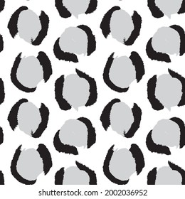 Black and White Animal Leopard Seamless Pattern Background for fashion textiles, graphics and crafts
