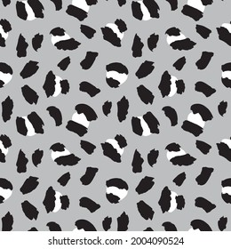 Black and White Animal Leopard Seamless Pattern Background for fashion textiles, graphics and crafts