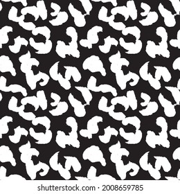 Black and White Animal Leopard Seamless Pattern Background for fashion textiles, graphics and crafts
