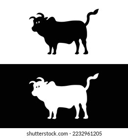 Black and white animal logo design . icon logo 