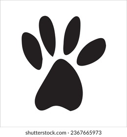 black and white animal paw logo concept design illustration. vector illustration