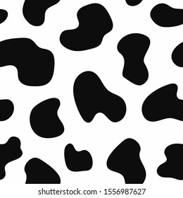 Black and white animal print. Flat seamless pattern. Vector illustration.