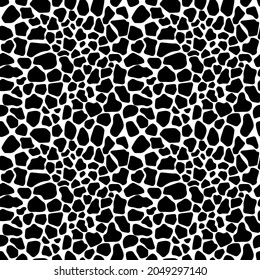 Black and white animal print with a giraffe skin pattern