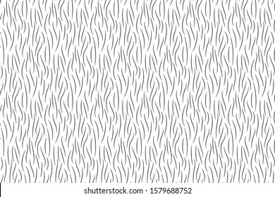 Black and white animal wool texture seamless pattern. Vector illustration.